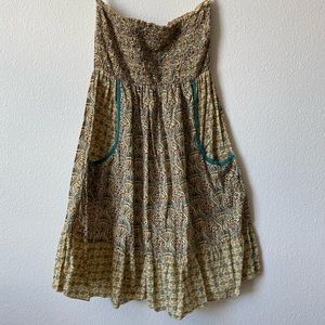 Strapless boho dress